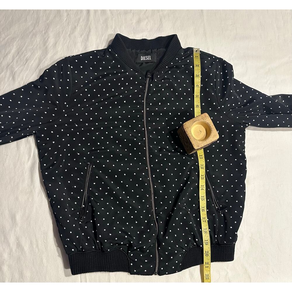 Diesel Women’s Gold Shimmer Y2K Italian Designed Short Bomber Jacket Size small - Picture 4 of 8